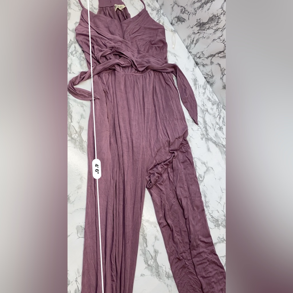 Listicle Lavender Purple Wide Leg Lightweight Sleeveless Jumpsuit Size Small — image 8 of 8